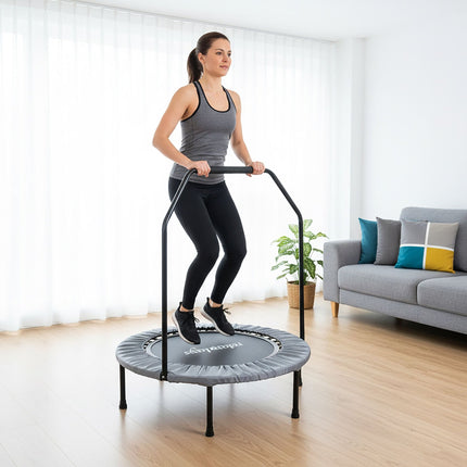 Mini Trampoline with Safety Bar, 102 cm Diameter