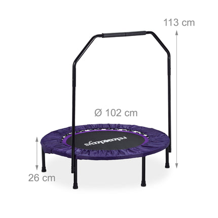 Mini Trampoline with Safety Bar, 102 cm Diameter