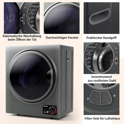 Mini Vented Tumble Dryer 2.5kg, 850W, 4 Modes