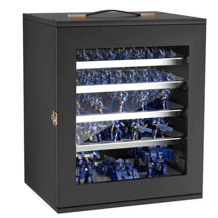 Miniatures Storage Case – Magnetic 5-Tray Wooden, Clear Front