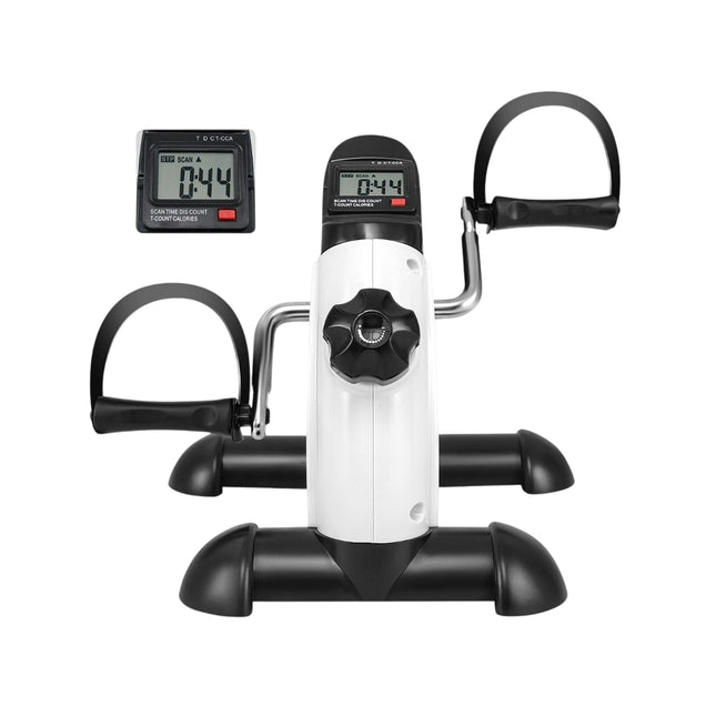 Mini fitnessfiets hometrainer arm- en beentrainer met verstelbare weerstand wit