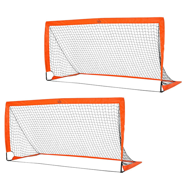 Mini folding soccer goals, metal and Oxford cloth, set of 2