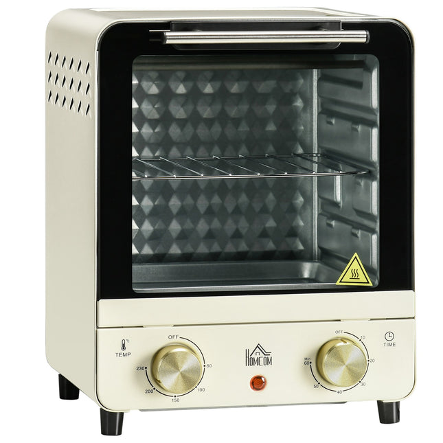 Mini oven 15L, 1000W, Timer, Cream white, Convection