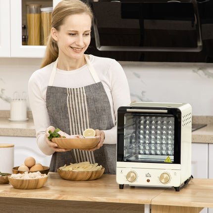 Mini oven 15L, 1000W, Timer, Cream white, Convection