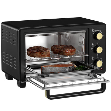 16L Mini Oven, 1400W, Grill & Baking Tray, Black