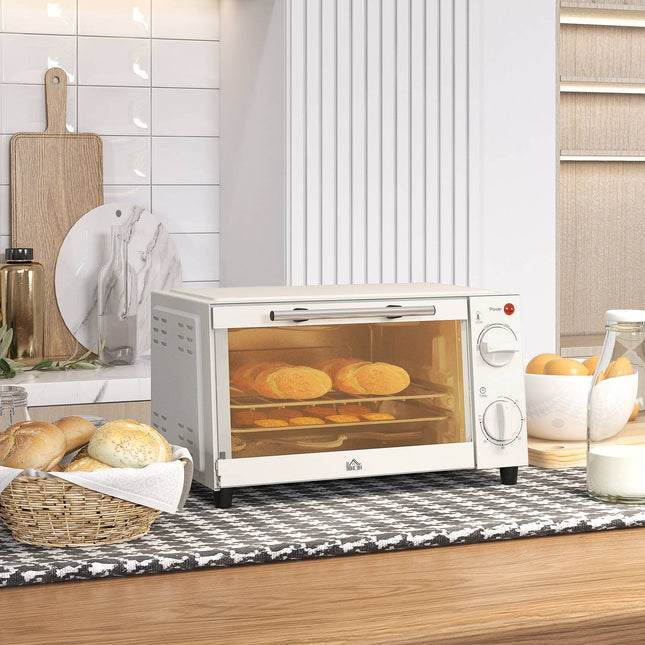 Mini oven 9L – 750W, Timer, Adjustable Temp, Cream white