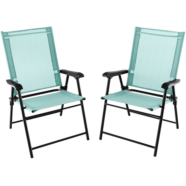 Mint Green Folding Patio Chairs Set of 2 – 65x60x93 cm