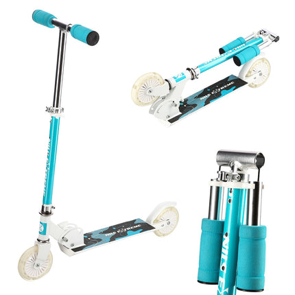 Mint Green Kick Scooter – Adjustable Height, Foldable Design