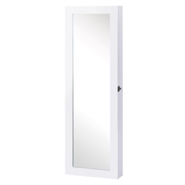 Wall mirror cabinet with large jewelry storage, 37x9.5x112cm