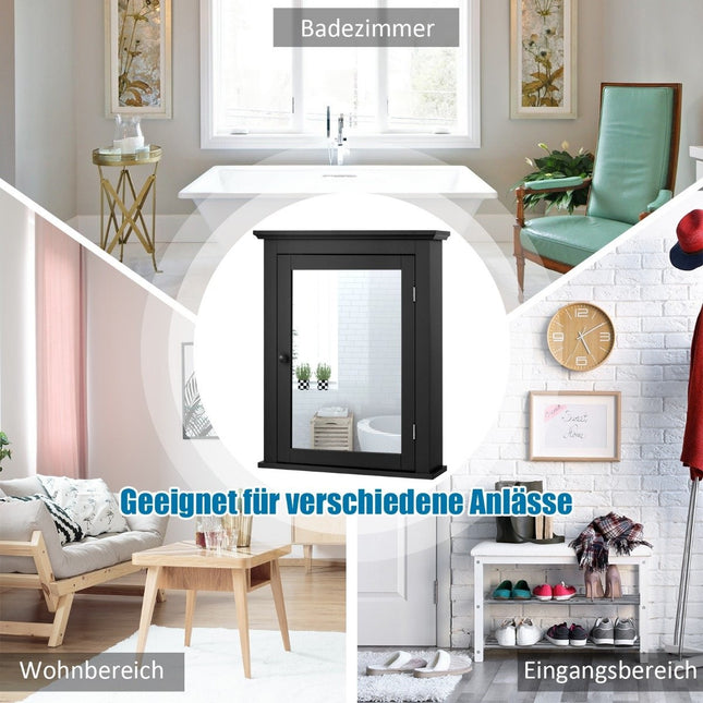 Mirror cabinet bathroom wall cabinet with mirror bathroom mirror cabinet black
