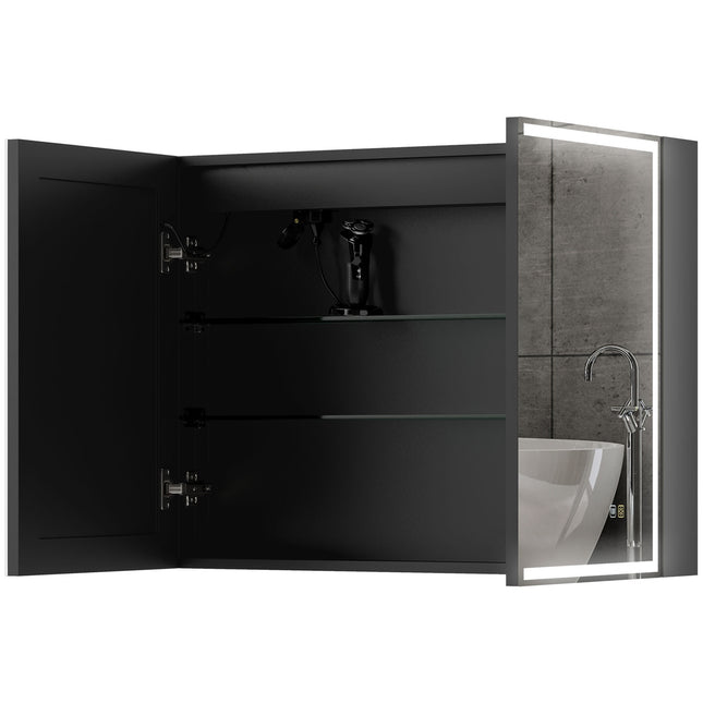 Bathroom mirror cabinet with LED, Anti-Fog, Adjustable Shelf