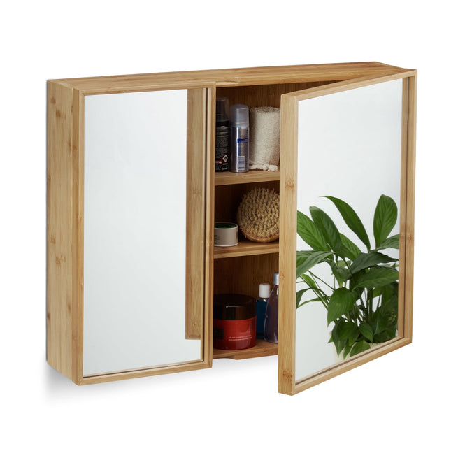 Mirror cabinet for bathroom with 2 doors