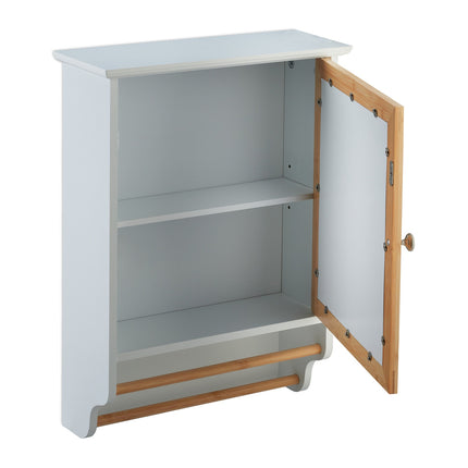 Mirror cabinet with towel holder
