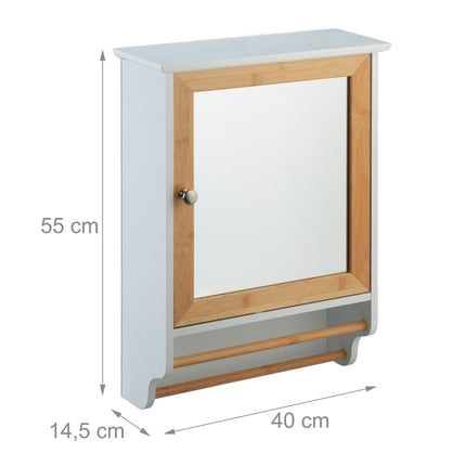Mirror cabinet with towel holder