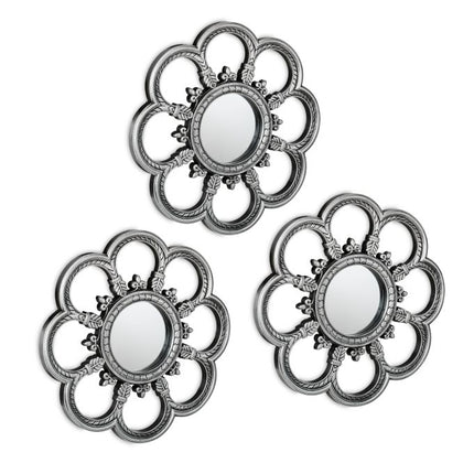 Mirror set of 3 flowers
