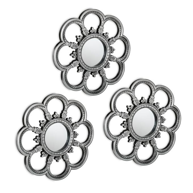 Mirror set of 3 flowers