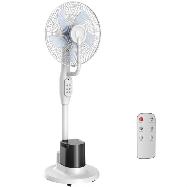 Misting Pedestal Fan, 70 Oscillation, 3.5L Tank, White