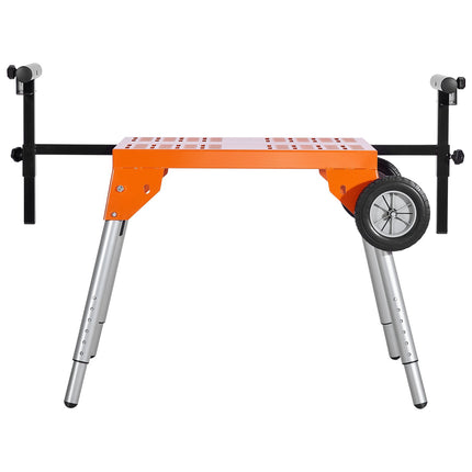 Miter Saw Stand With Wheels, Steel, 330 Lb, Folding