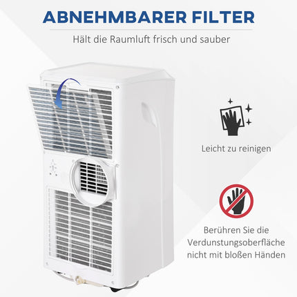 Portable air conditioner 2.9 kW with dehumidifier and timer