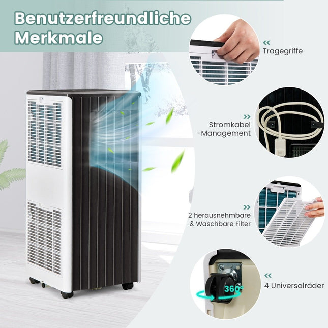 Mobile Air Conditioner 4-in-1 Air Conditioner Cooling & Fan & Dehumidification & Sleep Mode Remote Control 31 x 32 x 71.5 cm White