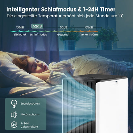 Mobile Air Conditioner 4-in-1 Air Conditioner Cooling & Fan & Dehumidification & Sleep Mode Remote Control 31 x 32 x 71.5 cm White