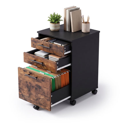 Mobile Cabinet with 3 Drawers, Brown – 57.5x40x40 cm