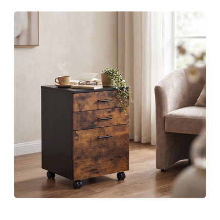 Mobile Cabinet with 3 Drawers, Brown – 57.5x40x40 cm