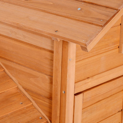 Mobile henhouse with wheels and nesting box - spruce wood