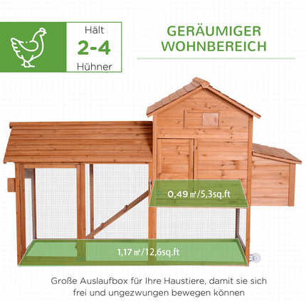 Mobile henhouse with wheels and nesting box - spruce wood