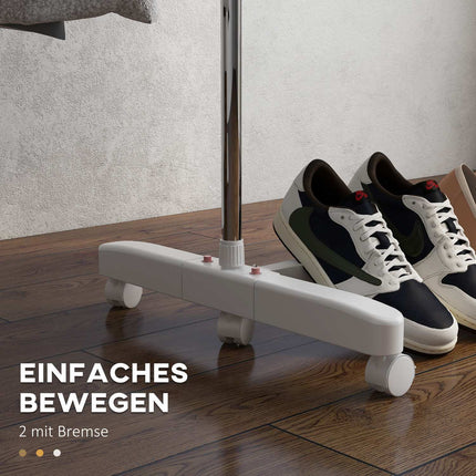 Collapsible mobile clothes airer, 3 levels, 80-142 cm Adjustable
