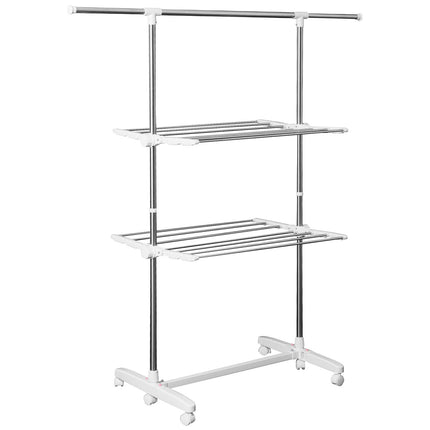Folding clothes air tower with side wings, 2 levels