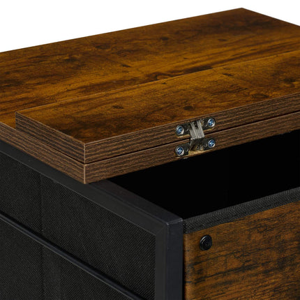 Mobile File Cabinet, 2 Drawers, Industrial Style
