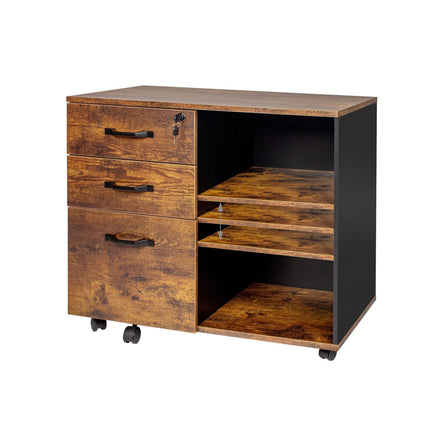 Mobile File Cabinet with 3 Drawers and Wheels