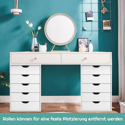 Mobile File Cabinet with 5 Drawers, White, 48x39.5x65.5 cm