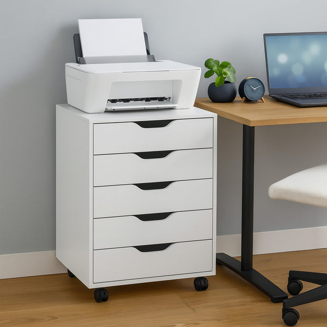 Mobile File Cabinet with 5 Drawers and Wheels