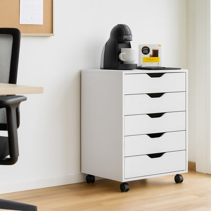 Mobile File Cabinet with 5 Drawers and Wheels