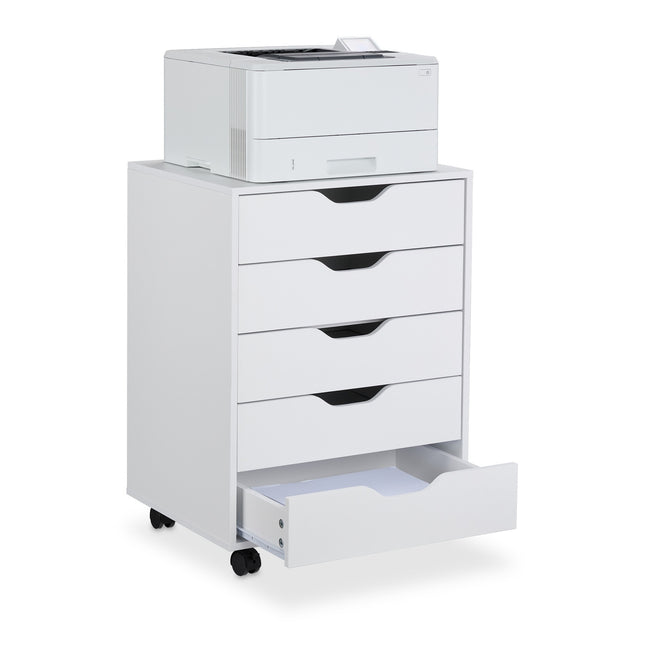 Mobile File Cabinet with 5 Drawers and Wheels