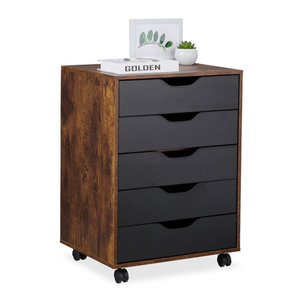 Mobile File Cabinet with 5 Drawers and Wheels