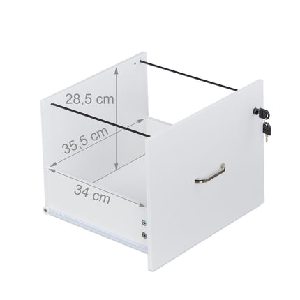 Mobile File Cabinet with Lock, 2 Drawers, A4/Letter Files