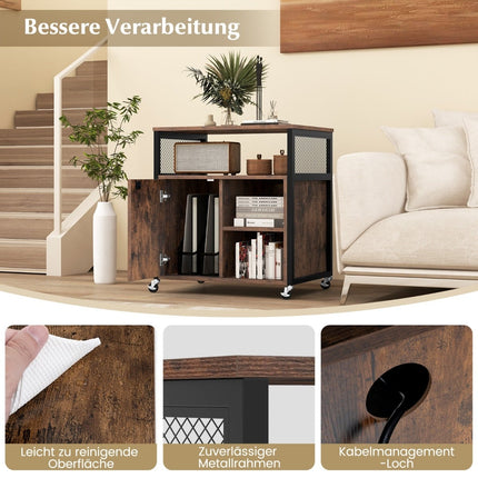 Mobile Filing Cabinet with Charging Station & Lock