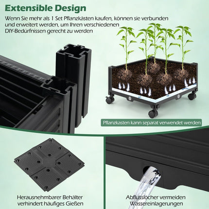 Mobile Garden Obelisk Planter with Trellis & Wheels