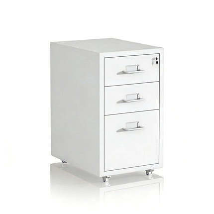 Mobile Metal Filing Cabinet, 3-Drawer Locking Rolling