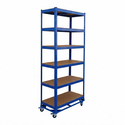 Mobile Metal Shelving Unit – Adjustable Steel, Locking Casters