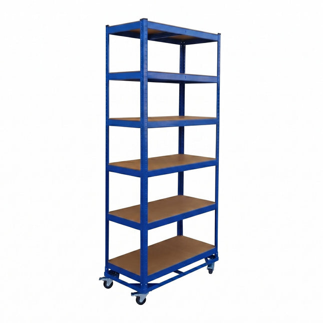 Mobile Metal Shelving Unit – Adjustable Steel, Locking Casters