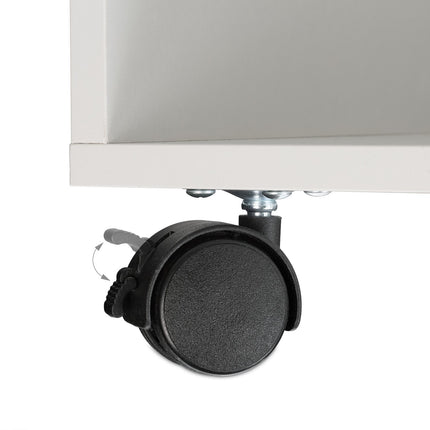 Mobile Office Stand with Keyboard Drawer, White