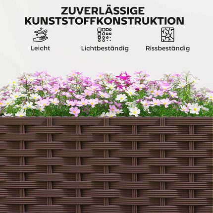 Mobile Planter with Trellis, Self-Watering, 120x40x192 cm