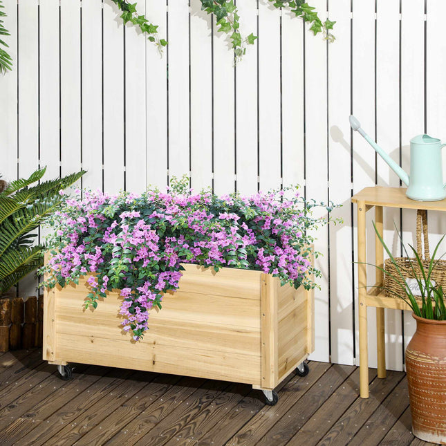 Mobile Raised Garden Bed, Weatherproof, 89 x 48 x 47 cm