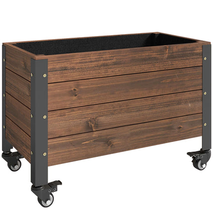 Mobile Raised Garden Bed with Wheels, 60x30x41 cm