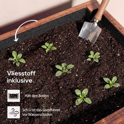 Mobile Raised Garden Bed with Wheels, 60x30x41 cm
