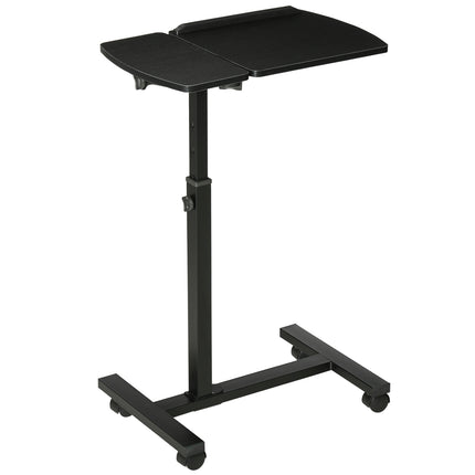 Mobile portable tripod table, adjustable height, black